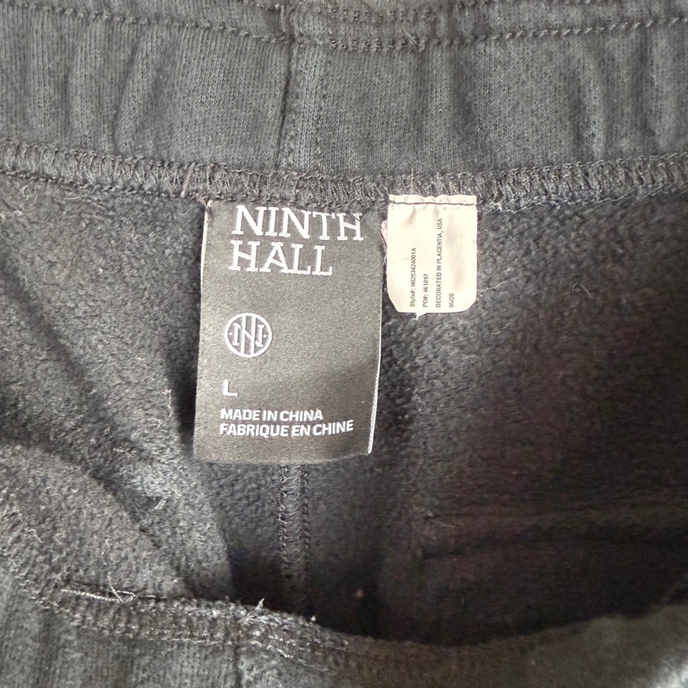 Ninth Hall Koi Fish Graphic Cargo Jogger Sweatpants Black Y2K Streetwear Sz L - Picture 7 of 10